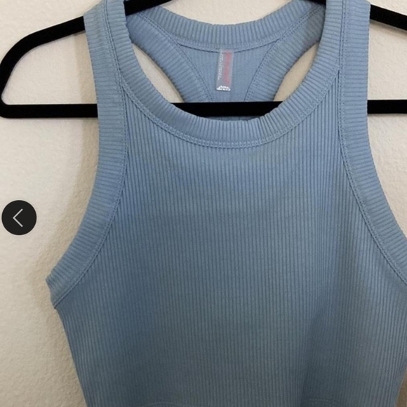 Free People Blue Ribbed Tank Top - Picture 1 of 6